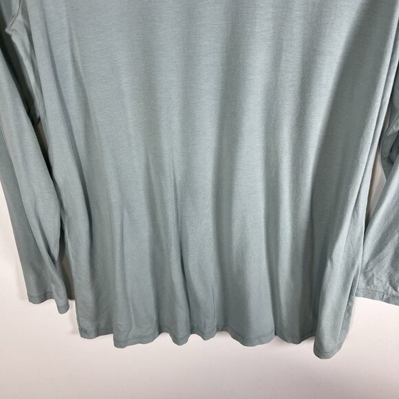 EILEEN FISHER Blouse Women's PS Blue Round Neck Stretch Long Sleeve Top Designer - Picture 7 of 7